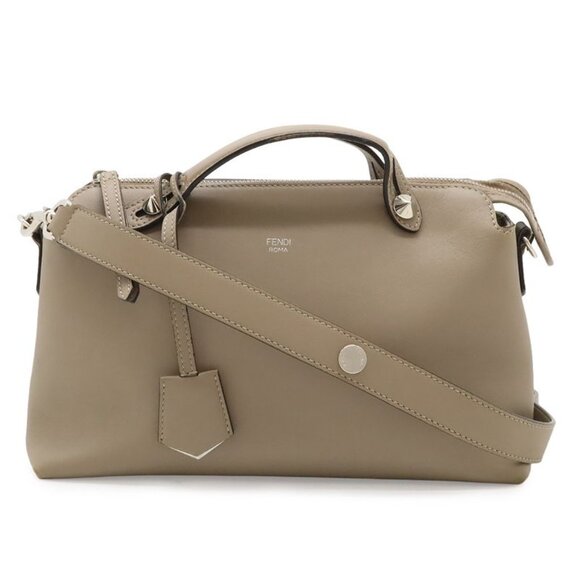 Fendi Handbags - Fendi by the Way 2-Way Shoulder Bag Leather Grey Silver Greige